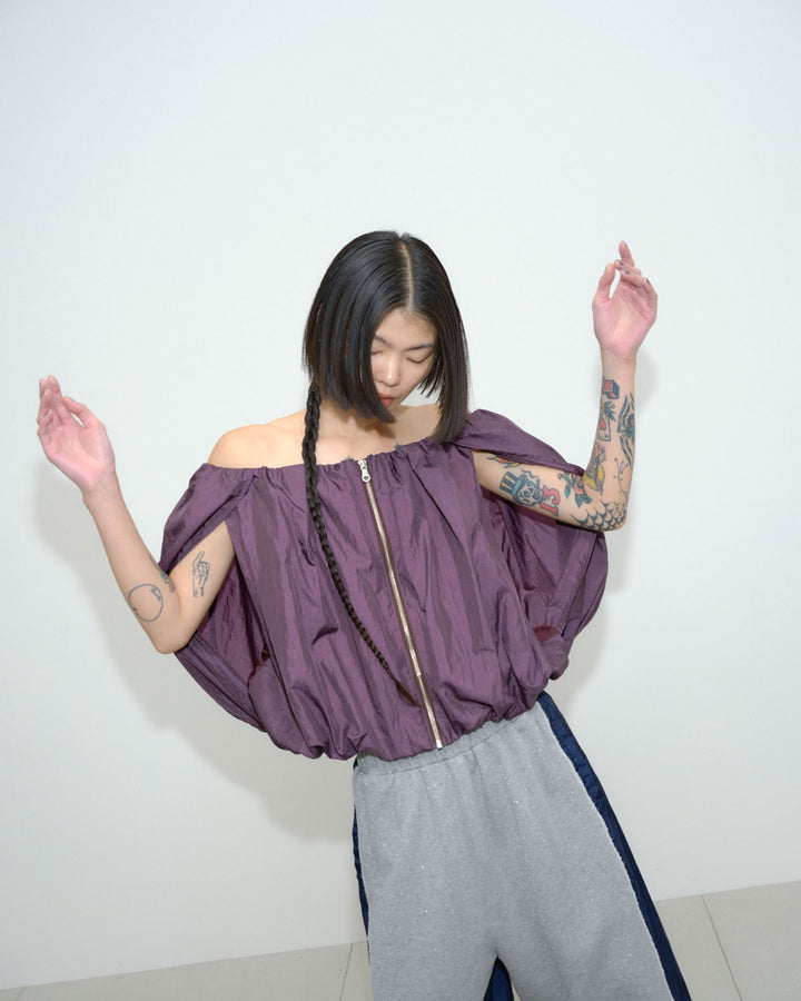 NYLON TAFFETA BALLOON BLOUSON