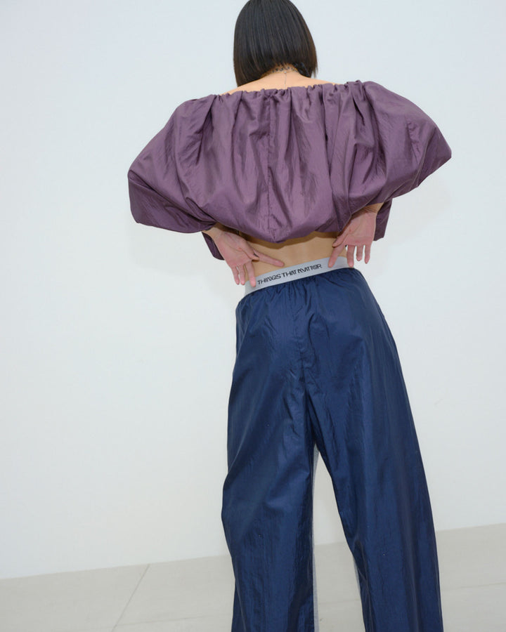 NYLON TAFFETA GLITTER SWEAT PANTS
