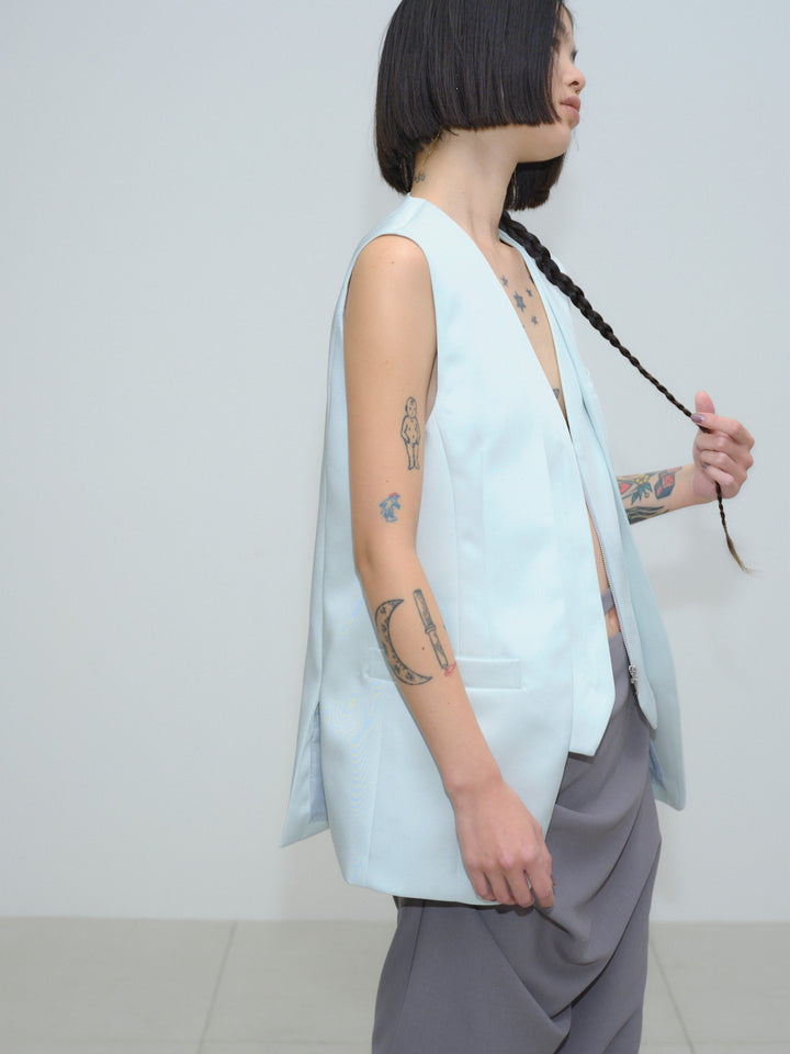 DOUBLE SATIN LAYERED GILET