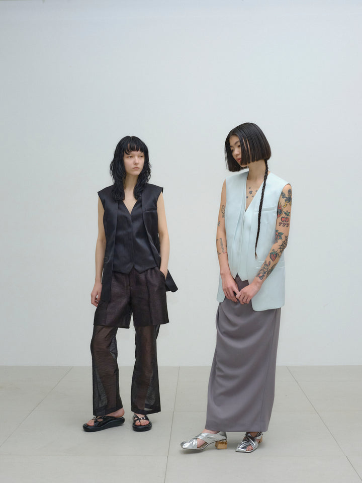 DOUBLE SATIN LAYERED GILET