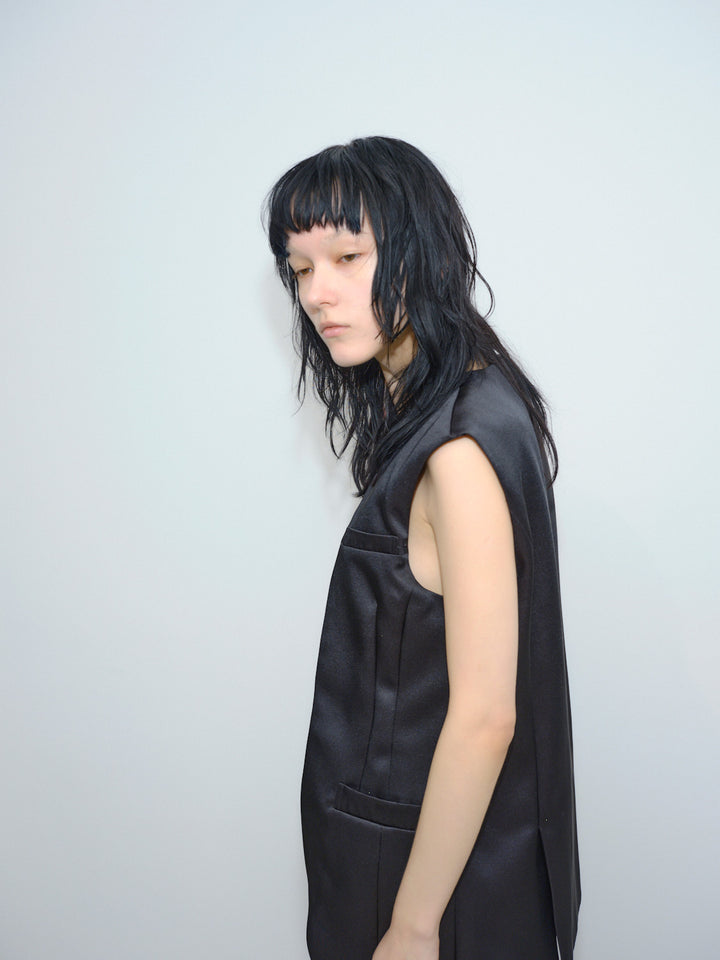 DOUBLE SATIN LAYERED GILET
