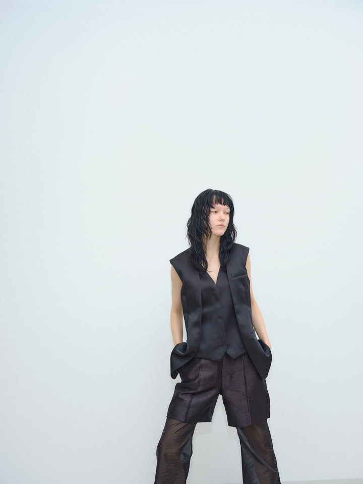 DOUBLE SATIN LAYERED GILET