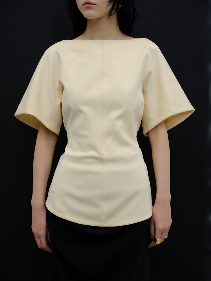DIMENSIONAL SCUBA JERSEY BLOUSE