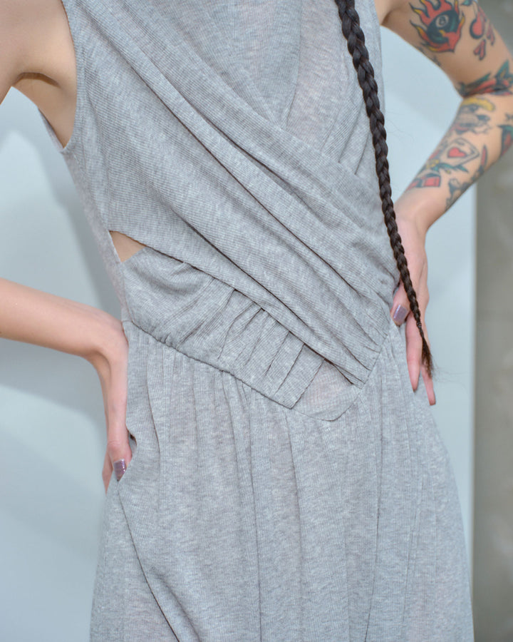 SHEER JERSEY MAXI DRESS