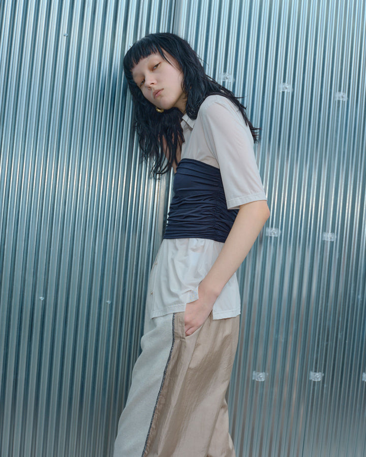 NYLON TAFFETA GLITTER SWEAT PANTS