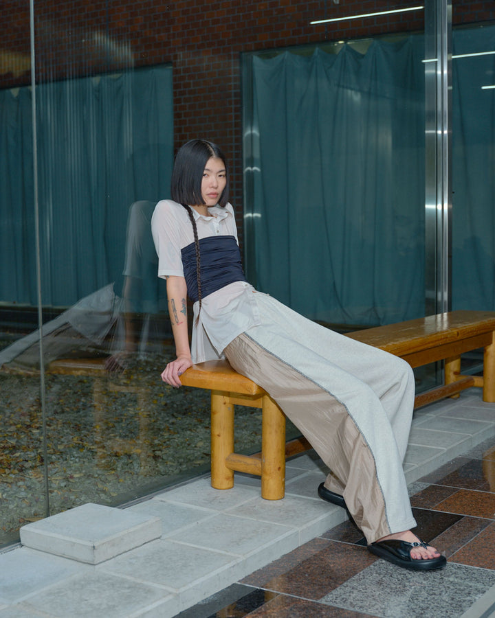NYLON TAFFETA GLITTER SWEAT PANTS