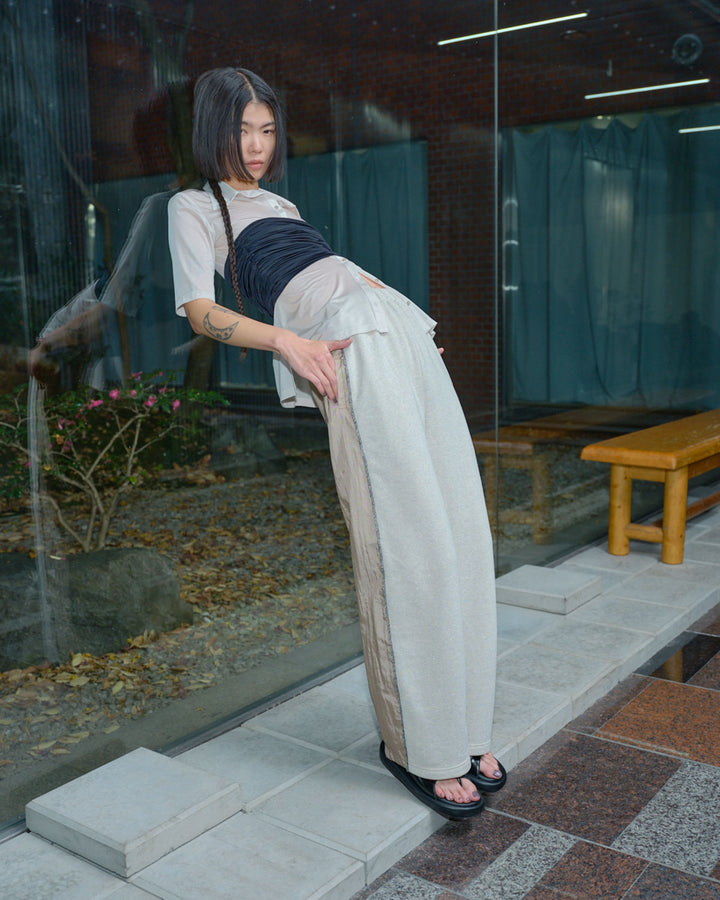 NYLON TAFFETA GLITTER SWEAT PANTS