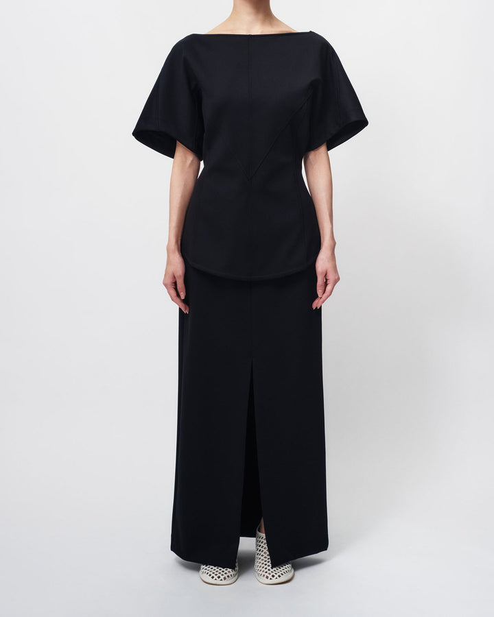 DIMENSIONAL SCUBA JERSEY BLOUSE