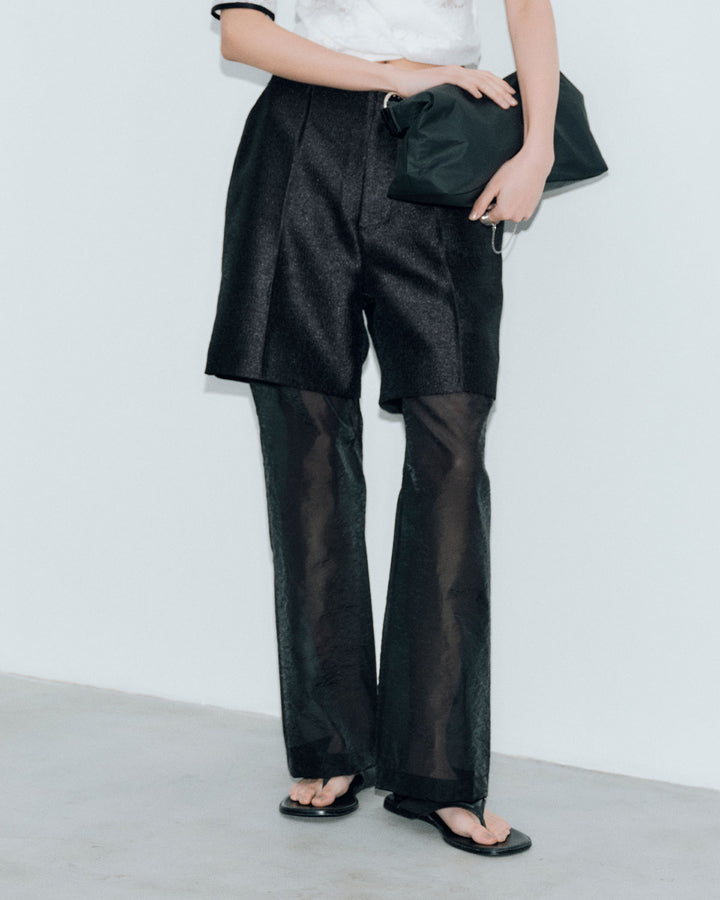 METAL BUTCHER SHEER LAYERED PANTS