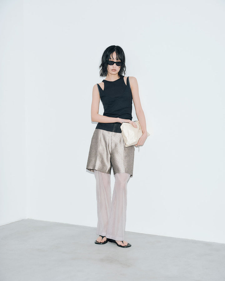 METAL BUTCHER SHEER LAYERED PANTS