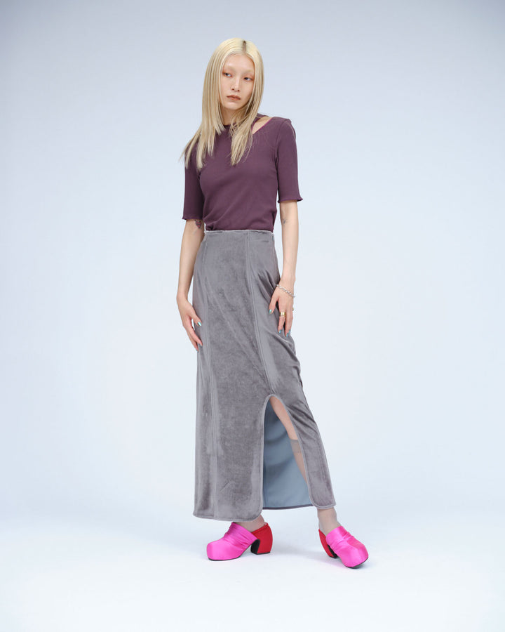 NOTCH DESIGN TERECO RIB HALF-S TOPS　