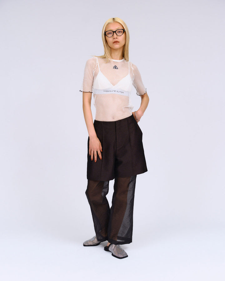 RHOMBUS NET TULLE BLOUSE