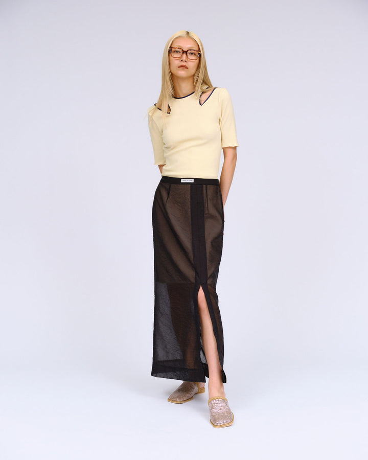 NOTCH DESIGN TERECO RIB HALF-S TOPS　