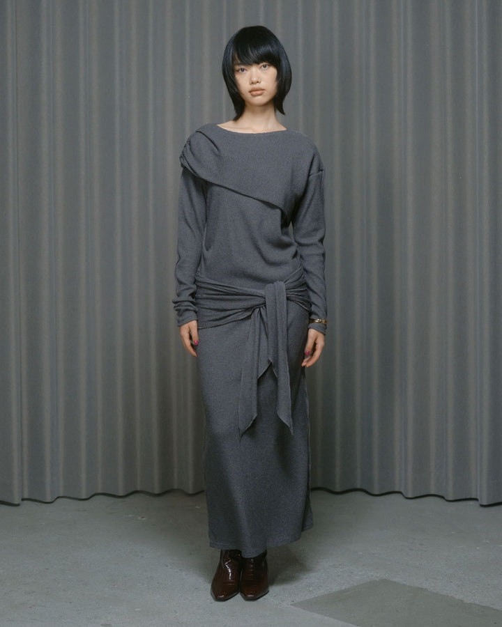 WRAP RIB CUT&SEW DRESS