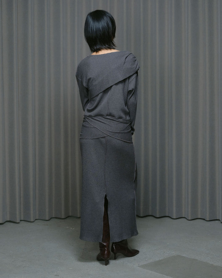 WRAP RIB CUT&SEW DRESS