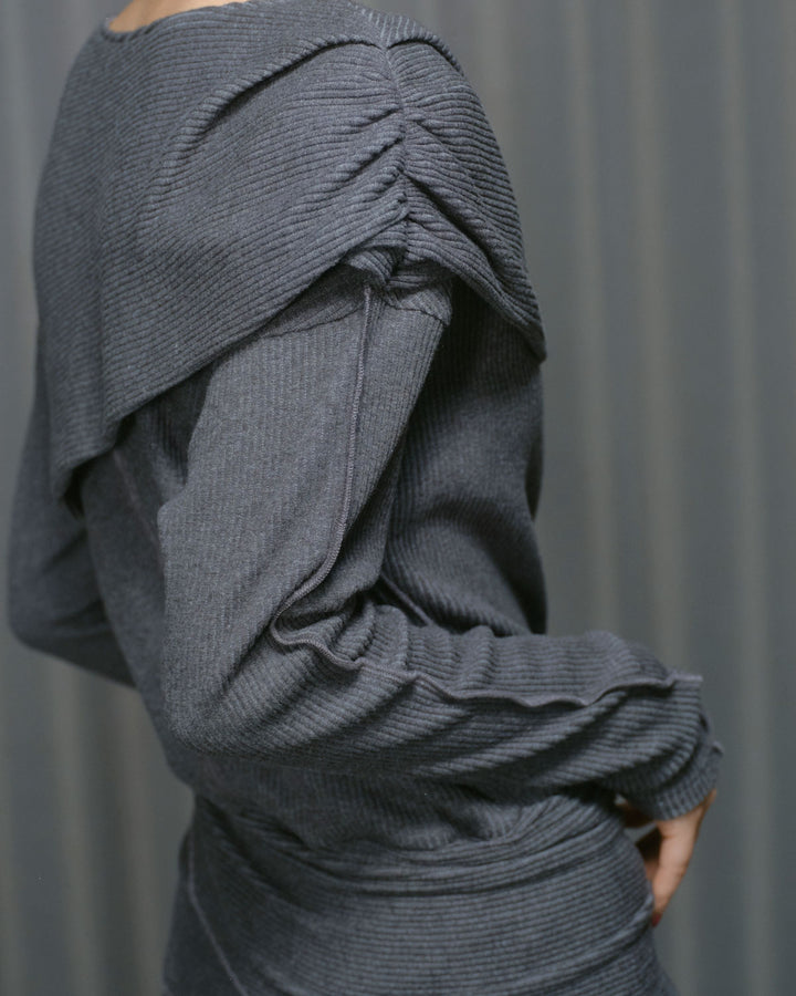 WRAP RIB CUT&SEW DRESS