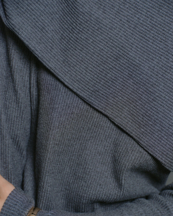 WRAP RIB CUT&SEW DRESS