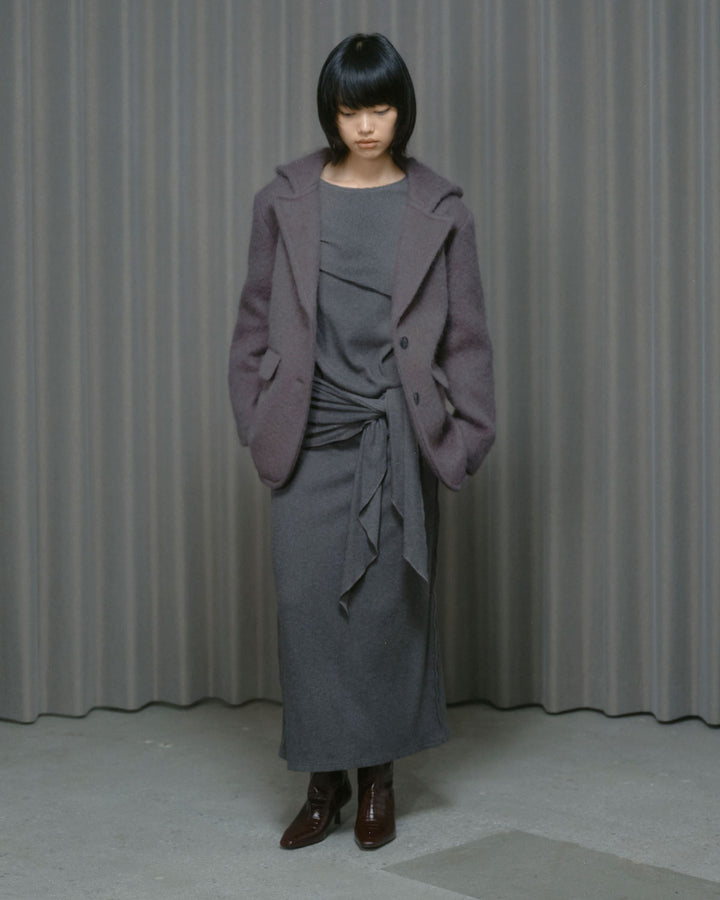 WRAP RIB CUT&SEW DRESS