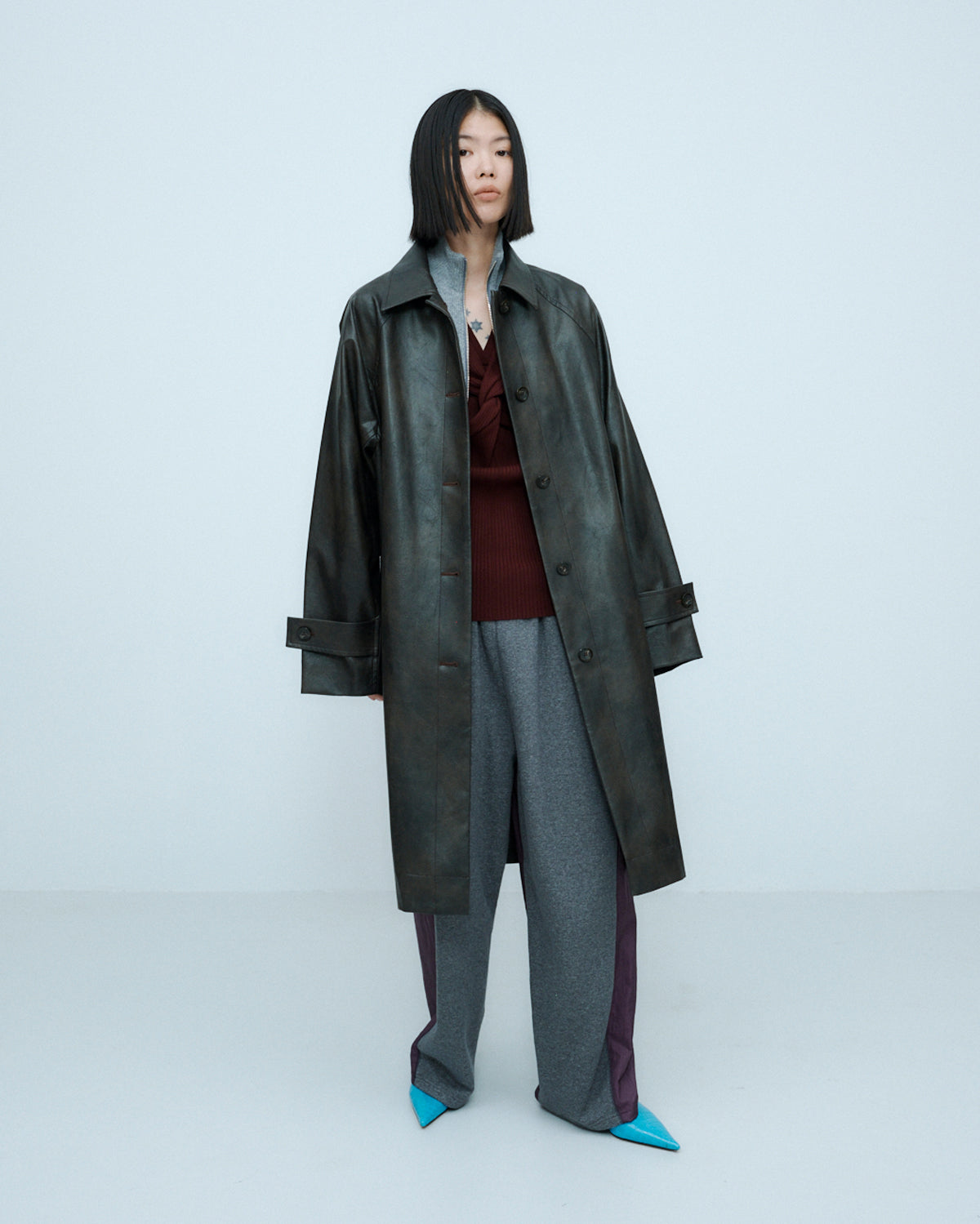 VINTAGE ARTIFICIAL LEATHER LONG COAT | SENSE 16_ | STORE | THINGS