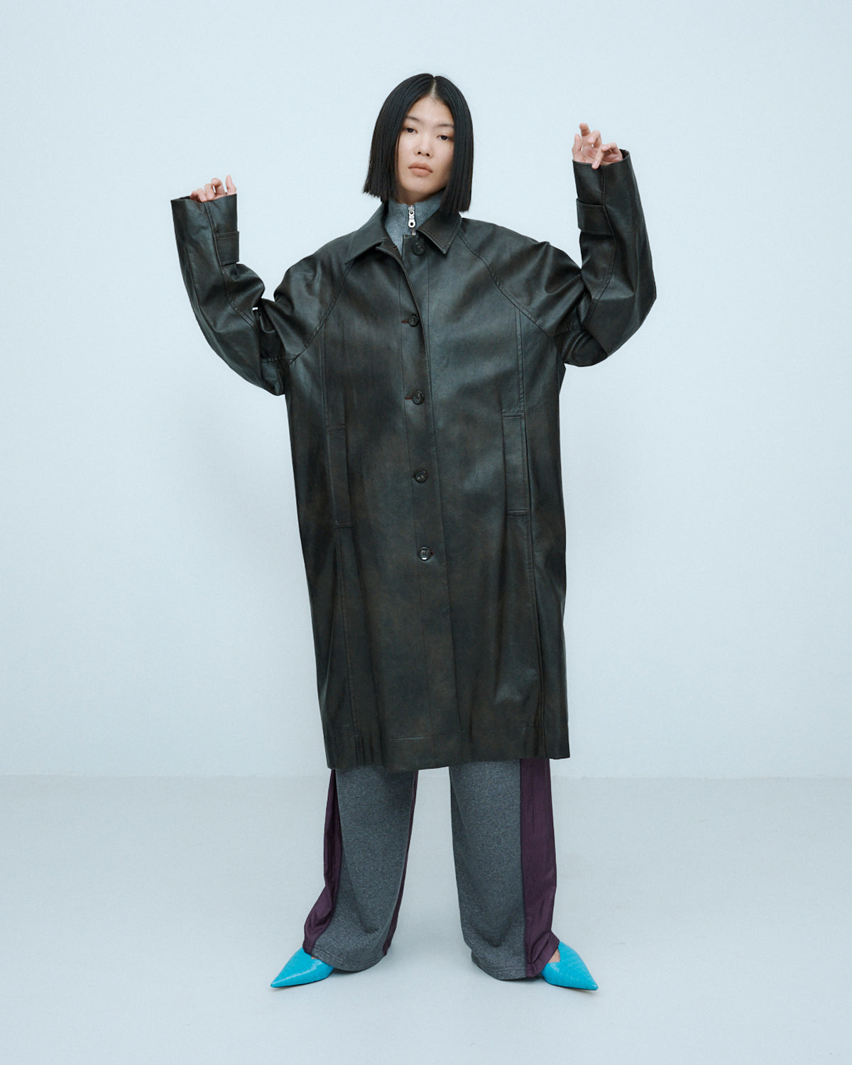 VINTAGE ARTIFICIAL LEATHER LONG COAT | SENSE 16_ | STORE | THINGS