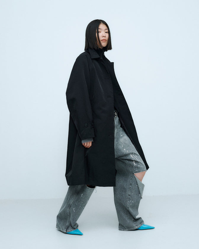 HEAVY NYLON LONG COAT