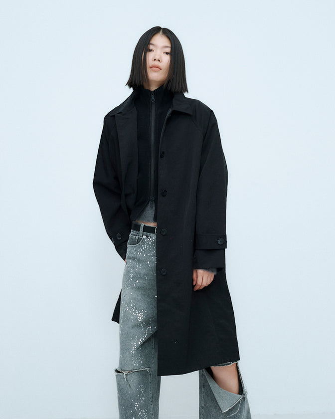 HEAVY NYLON LONG COAT
