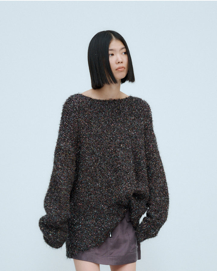 SPARKLY OVER KNIT PULL-OVER