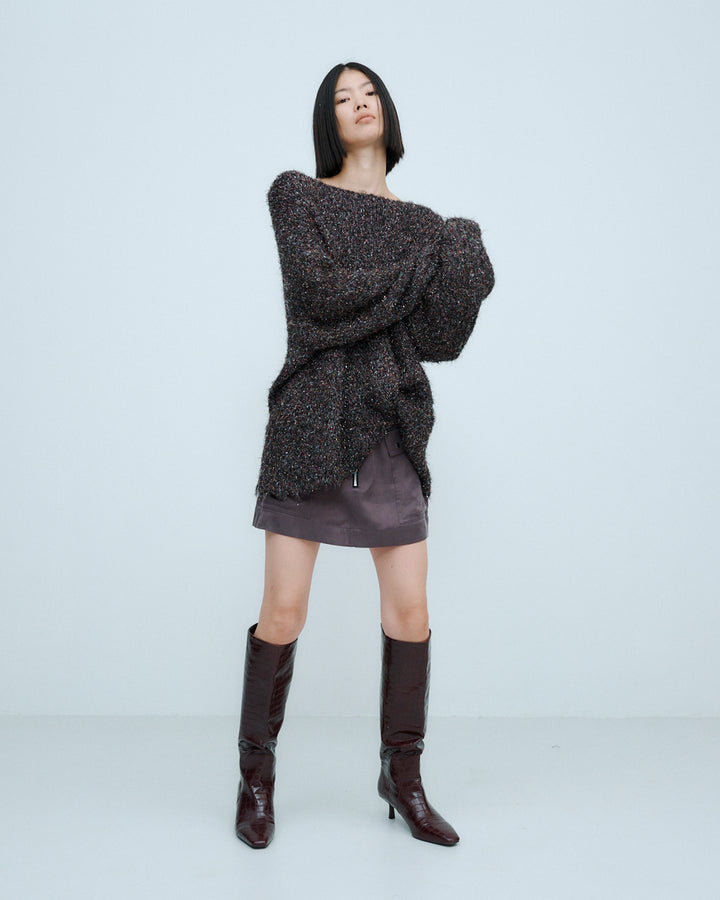 SPARKLY OVER KNIT PULL-OVER