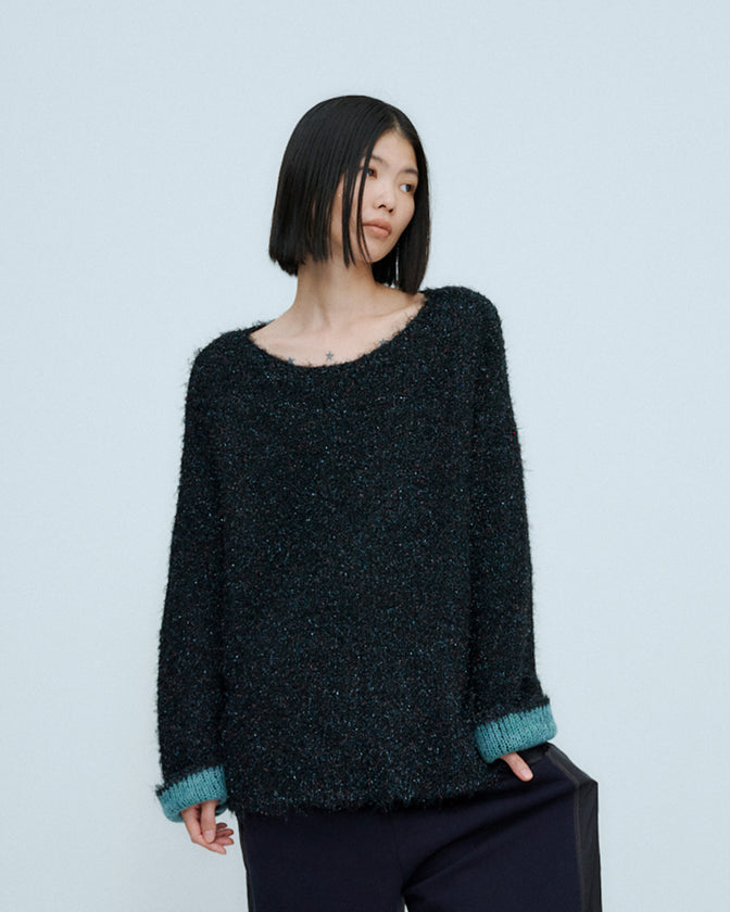 SPARKLY OVER KNIT PULL-OVER