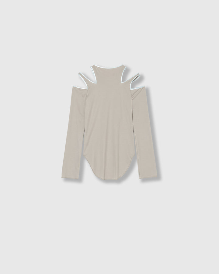 FIBRIL SATIN JERSEY NOTCH DESIGN TOPS