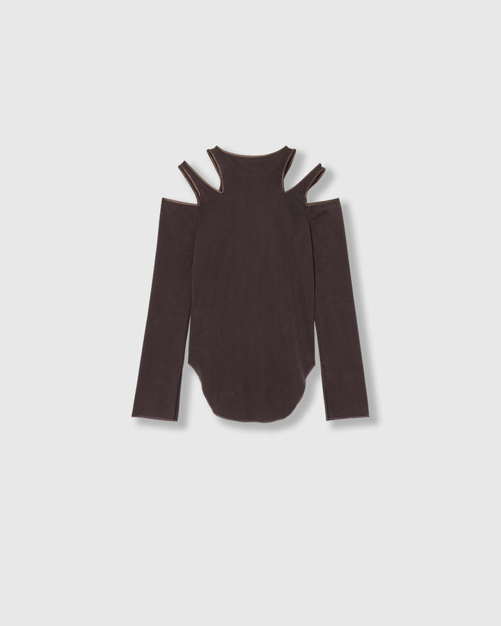 FIBRIL SATIN JERSEY NOTCH DESIGN TOPS