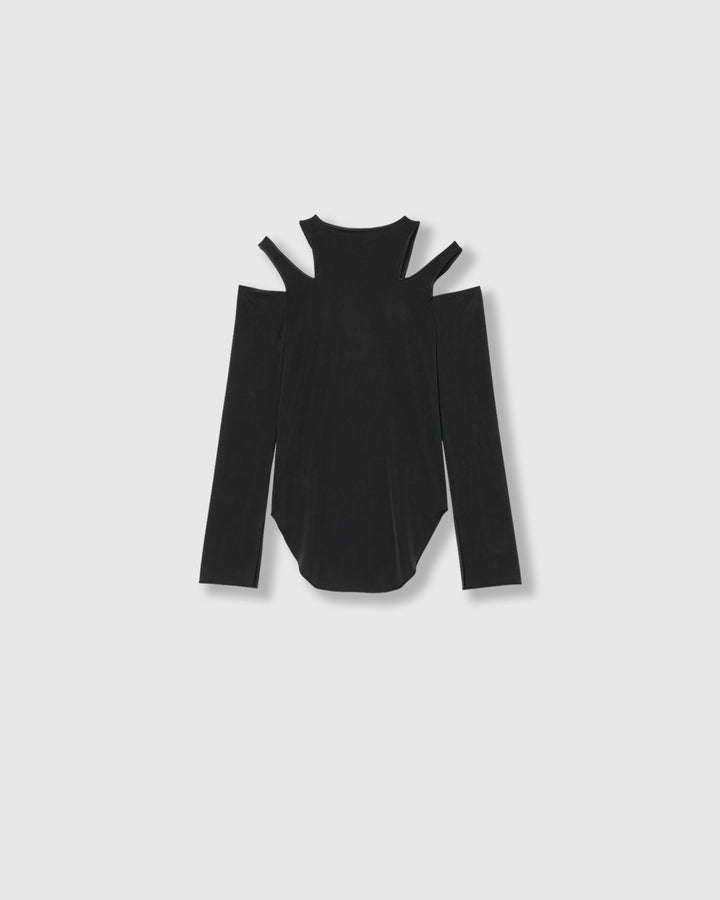 FIBRIL SATIN JERSEY NOTCH DESIGN TOPS