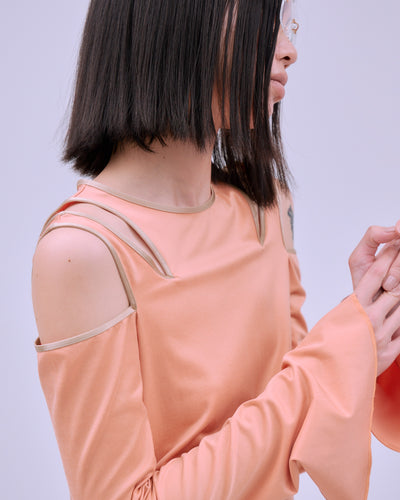 FIBRIL SATIN JERSEY NOTCH DESIGN TOPS