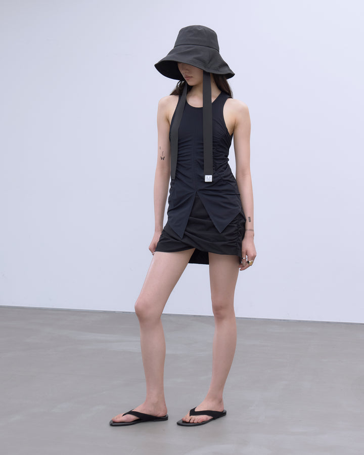 BACK CUTOUT GATHERED TANK