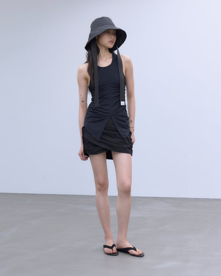 BACK CUTOUT GATHERED TANK