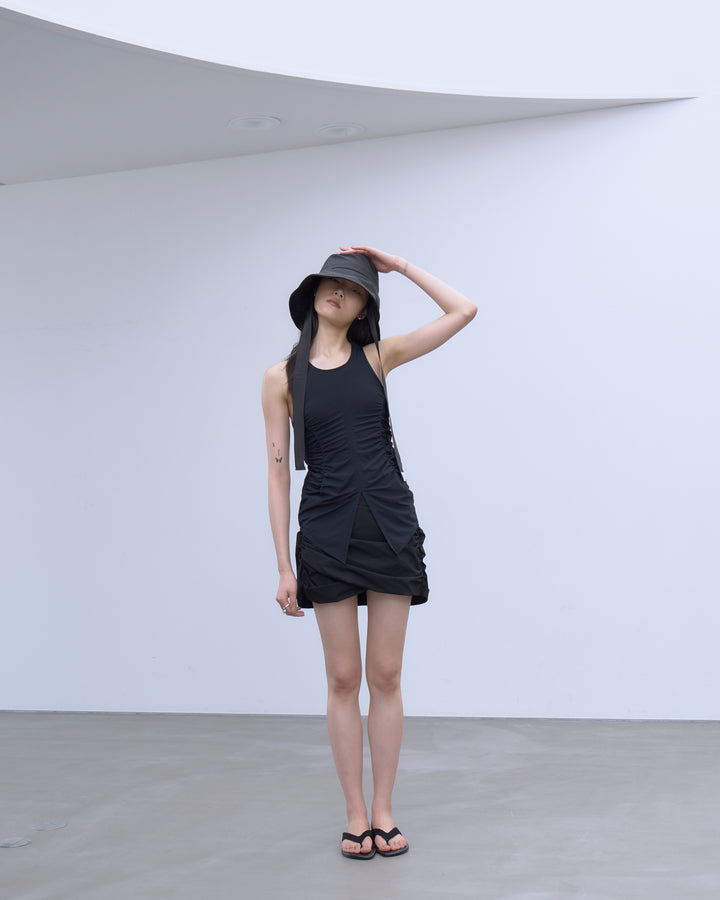 BACK CUTOUT GATHERED TANK