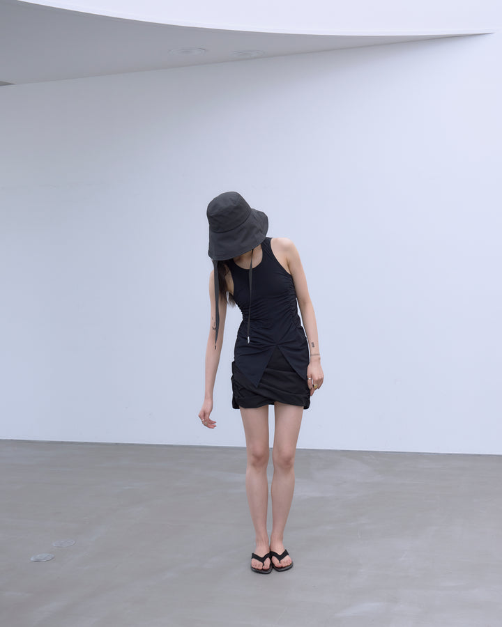 BACK CUTOUT GATHERED TANK