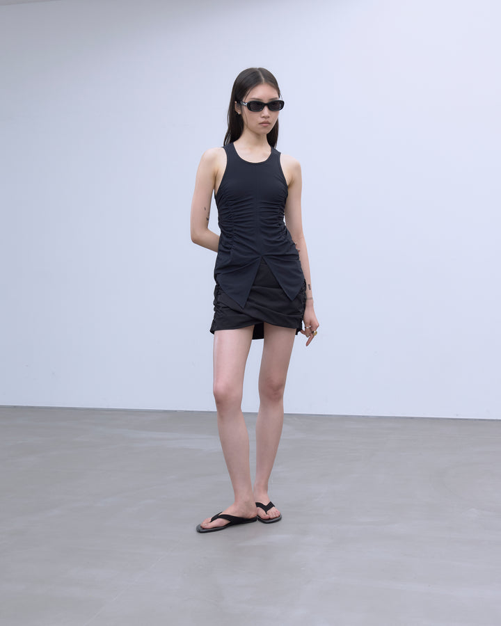 BACK CUTOUT GATHERED TANK