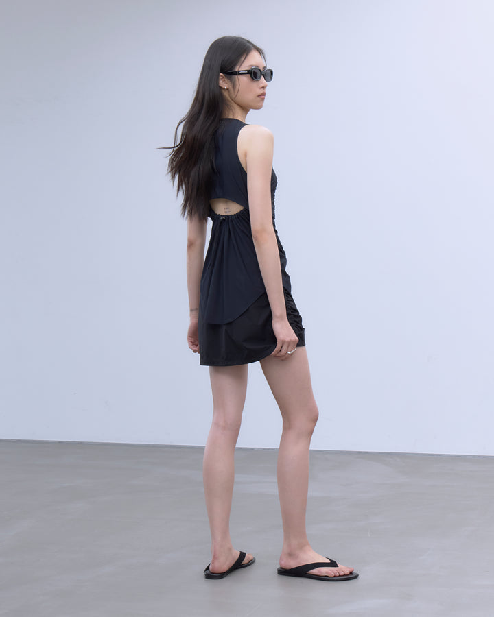 BACK CUTOUT GATHERED TANK
