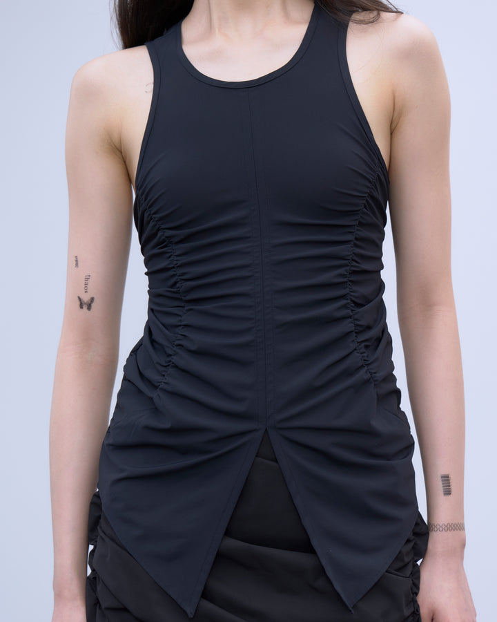BACK CUTOUT GATHERED TANK