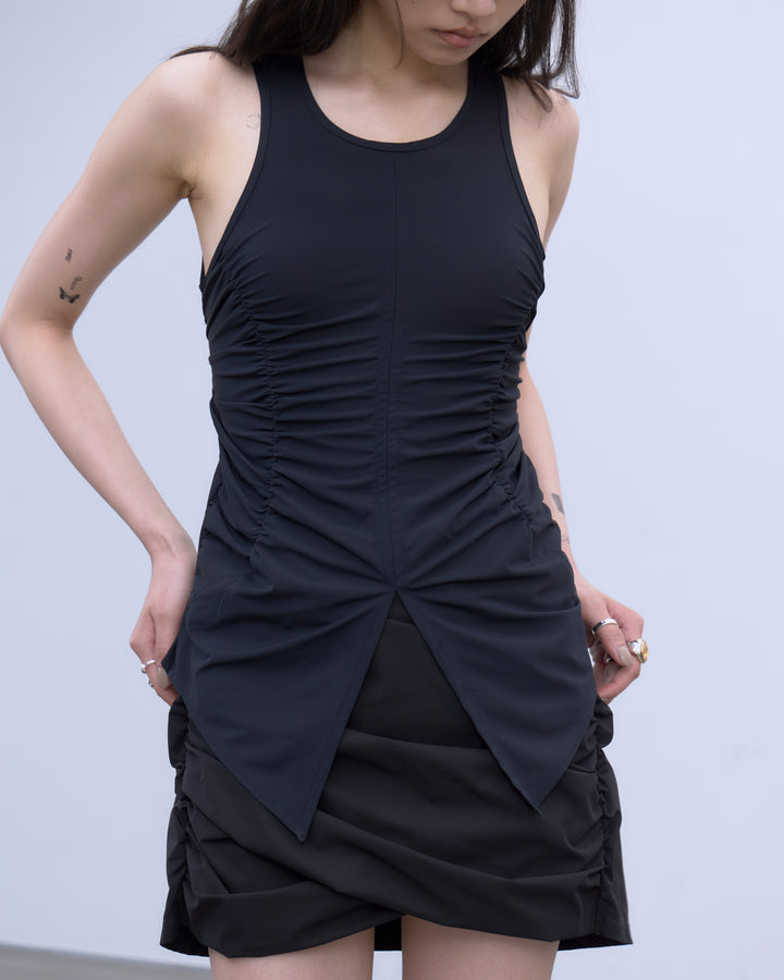 BACK CUTOUT GATHERED TANK