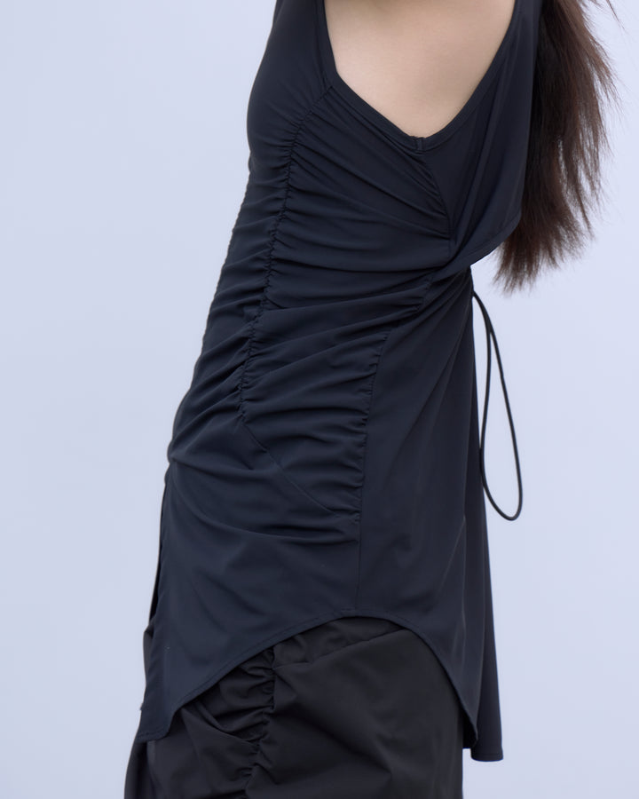 BACK CUTOUT GATHERED TANK