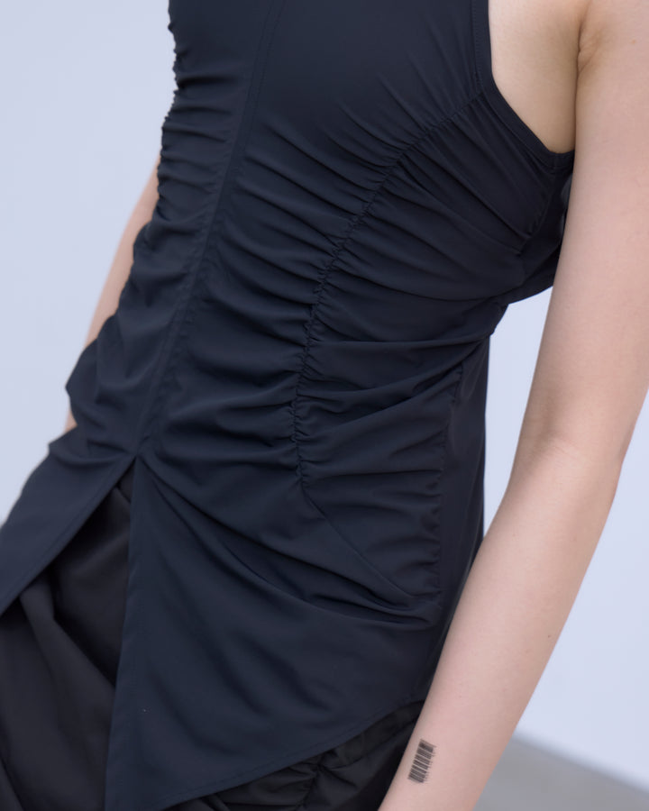 BACK CUTOUT GATHERED TANK