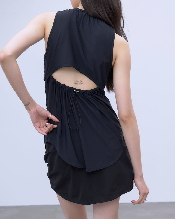 BACK CUTOUT GATHERED TANK