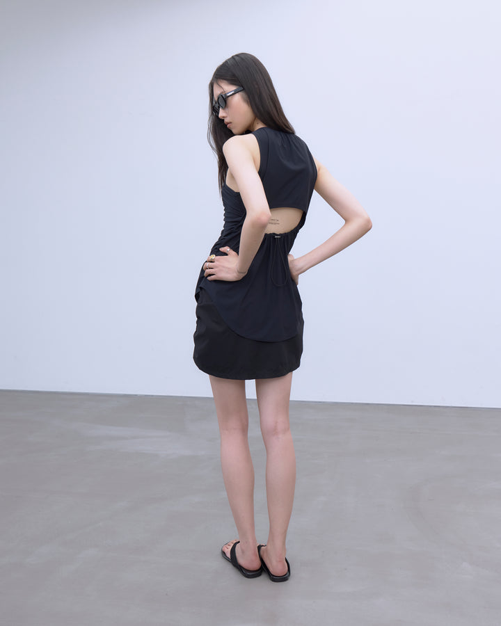 BACK CUTOUT GATHERED TANK