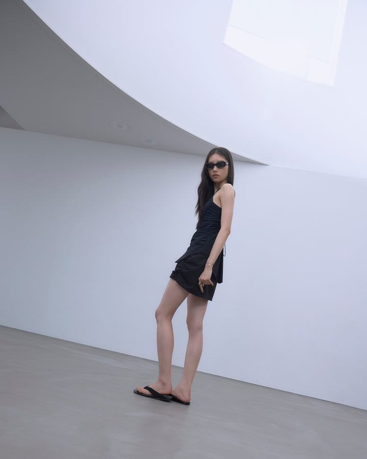 BACK CUTOUT GATHERED TANK