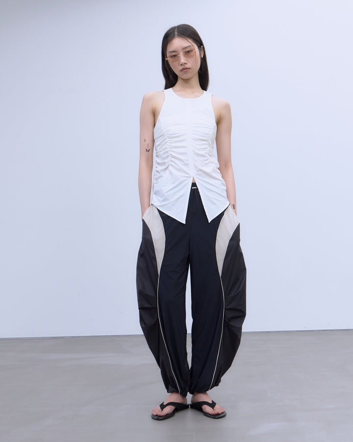 BACK CUTOUT GATHERED TANK