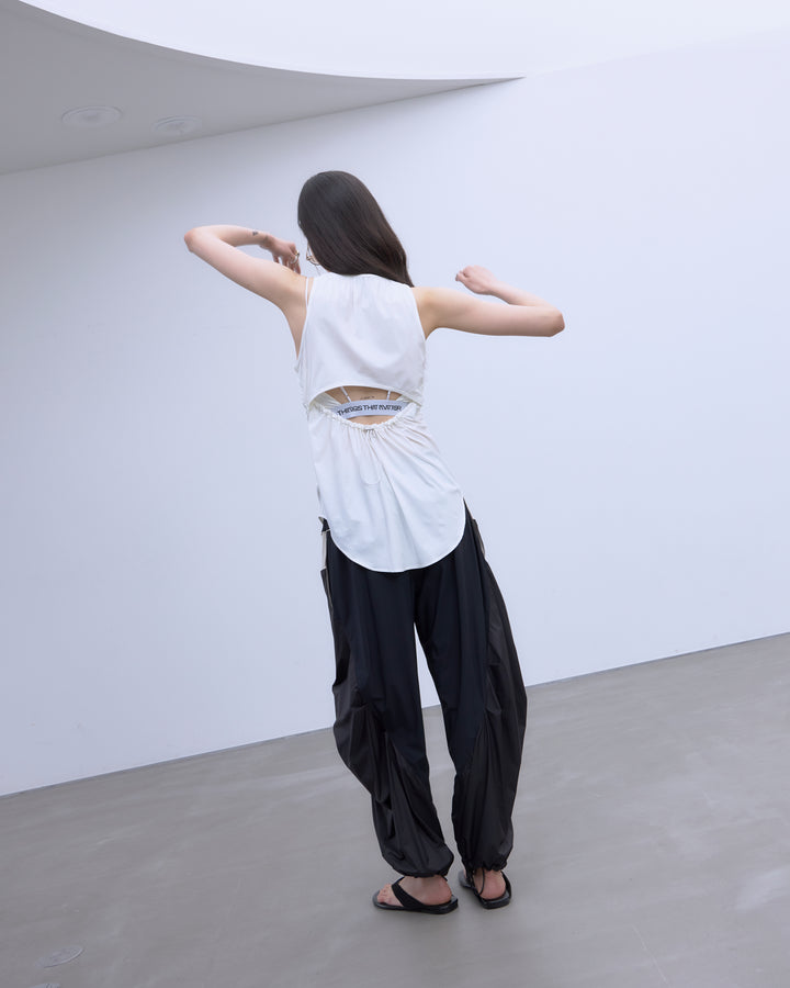 BACK CUTOUT GATHERED TANK