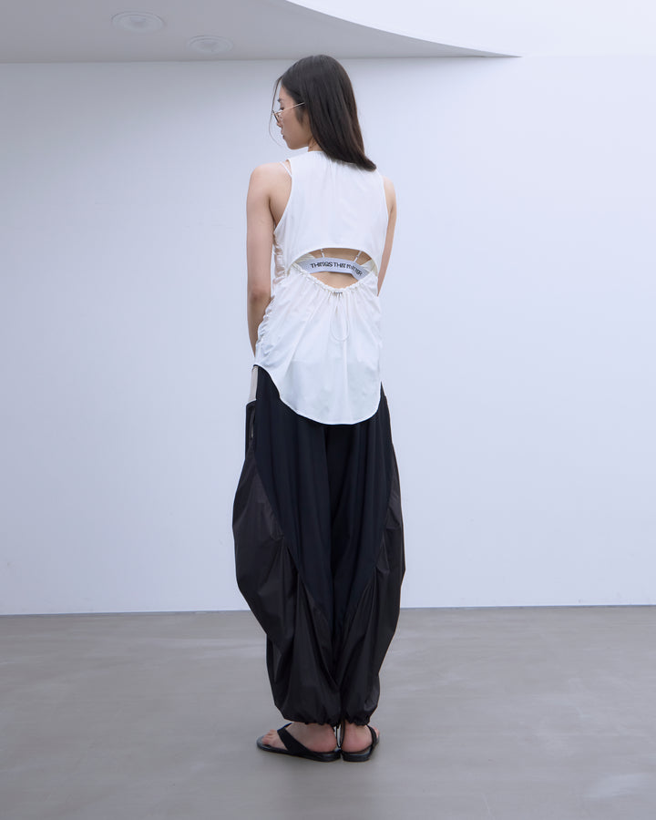 BACK CUTOUT GATHERED TANK