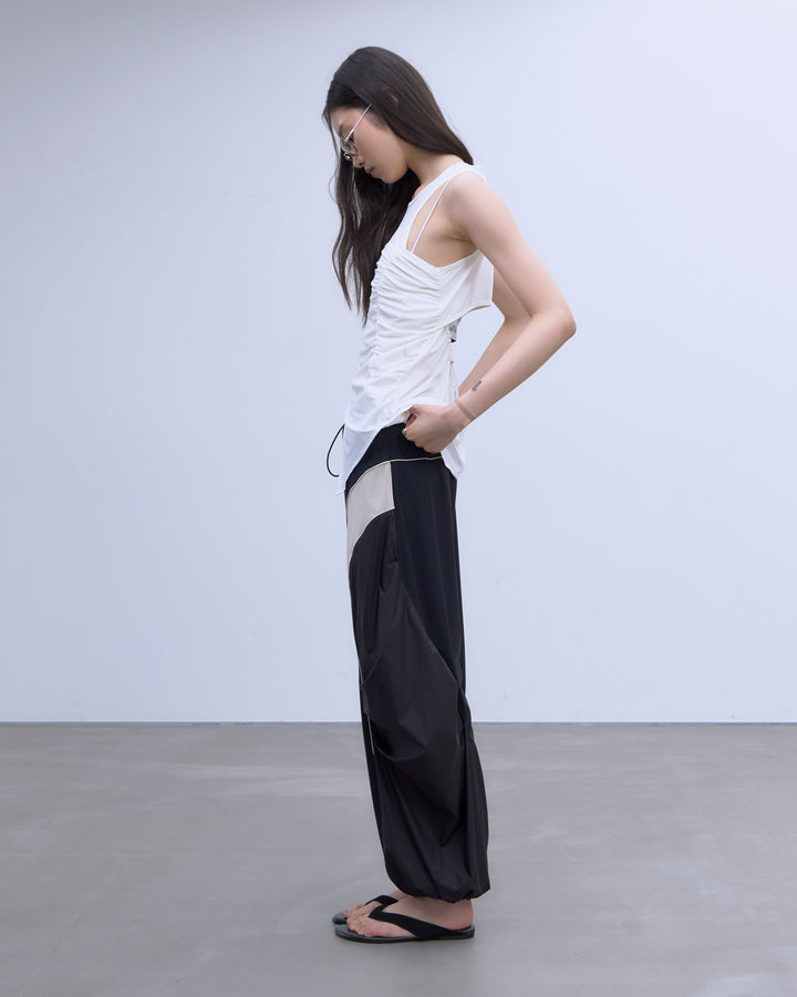BACK CUTOUT GATHERED TANK
